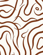 Brown Swirling Abstract Line Rug