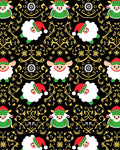 Whimsical Christmas Sheep Golden Swirls Rug