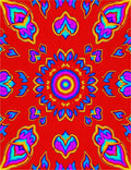 Vibrant Symmetrical Floral Medallion Design Rug