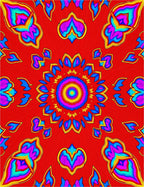 Vibrant Symmetrical Floral Medallion Design Rug