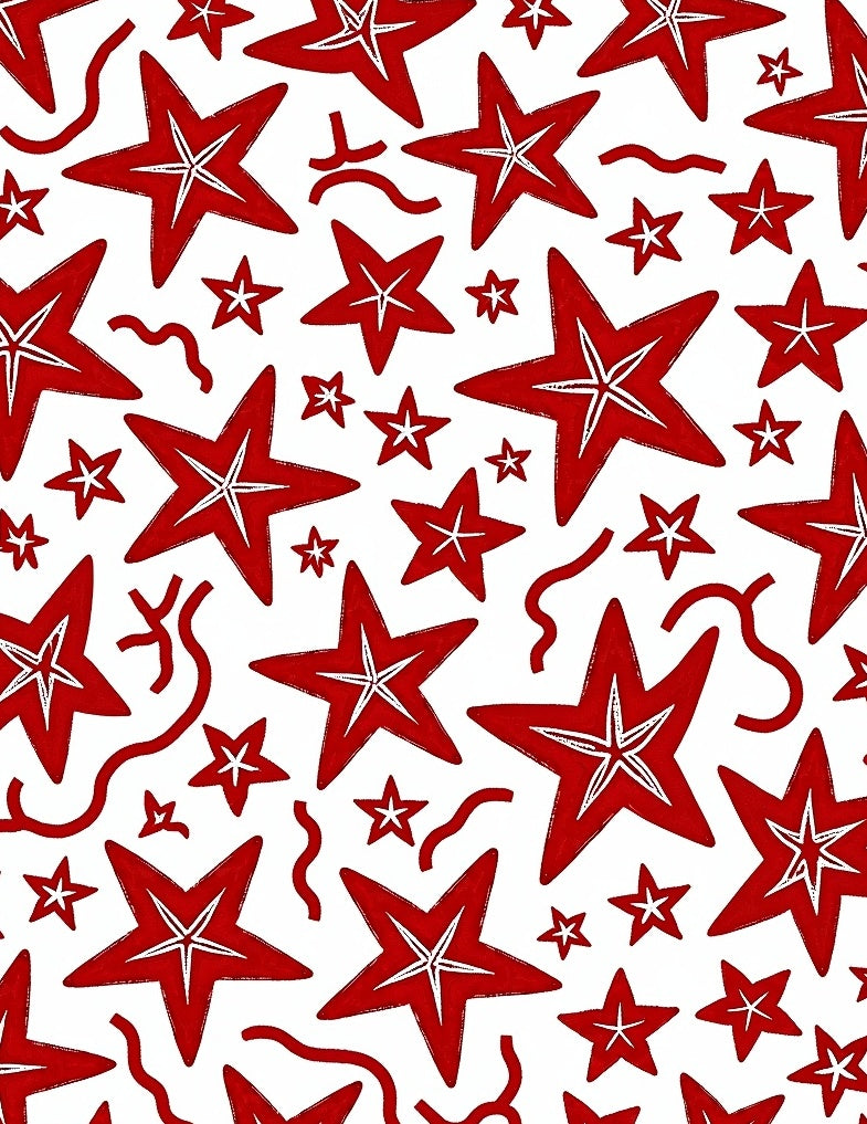 Red Starburst Scatter Rug