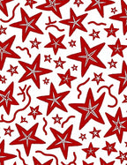 Red Starburst Scatter Rug