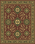 Crimson Floral Medallion Art Deco Rug