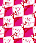 Pink Red Abstract Checkered Icon Rug