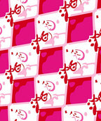 Pink Red Abstract Checkered Icon Rug