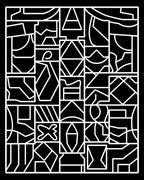 Black White Geometric Tessellation Art Rug