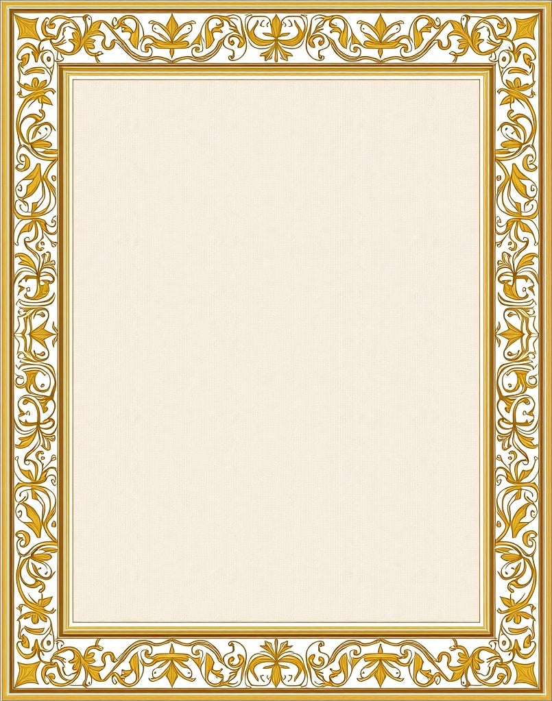 Golden Flourish Border Rug
