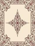 Ornate Burgundy Medallion Border Rug