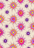 Vibrant Pink Purple Yellow Starburst Rug