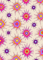 Vibrant Pink Purple Yellow Starburst Rug