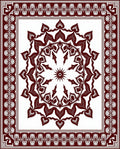Maroon Floral Medallion Border Rug