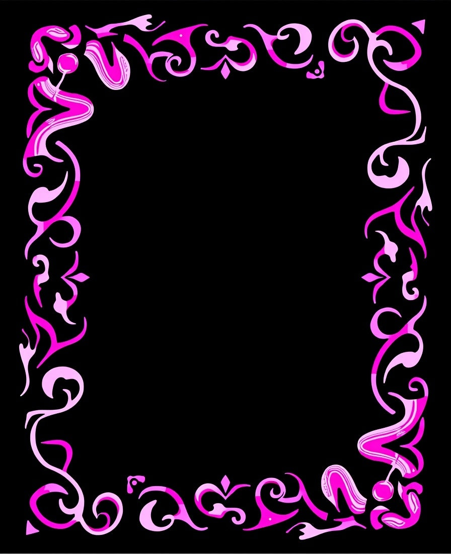 Vibrant Pink Swirl Border Rug