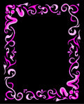 Vibrant Pink Swirl Border Rug