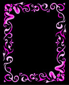 Vibrant Pink Swirl Border Rug