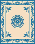 Royal Blue Floral Medallion Border Rug