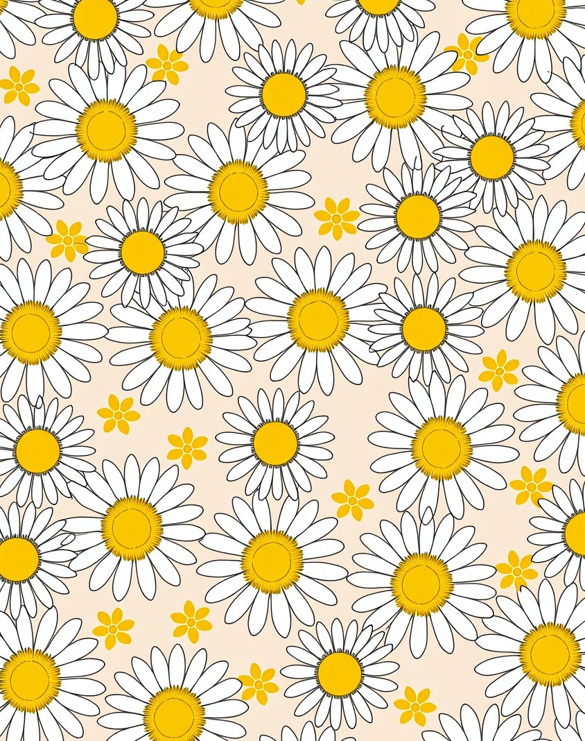 Daisy Meadow White Yellow Floral Rug