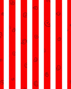Bold Red White Stripe ScrollRug Rug