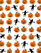 Spooky Jack O Lantern Silhouette Halloween Rug