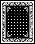 Black White Floral Classic Border Rug