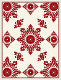 Crimson Floral Medallion Arrangement Rug