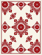 Crimson Floral Medallion Arrangement Rug