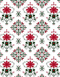 Classic Red Green Floral Symmetry Rug