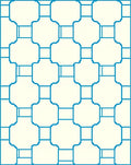 Aqua Geometric Lattice Medallion Rug