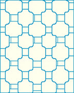 Aqua Geometric Lattice Medallion Rug