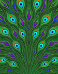 Emerald Peacock Feather Swirls Rug