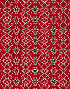 Red Emerald Green Orb Medallion Rug