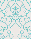 Aqua Swirl Floral Medallion Rug