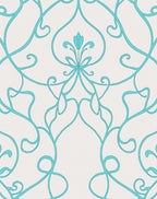 Aqua Swirl Floral Medallion Rug