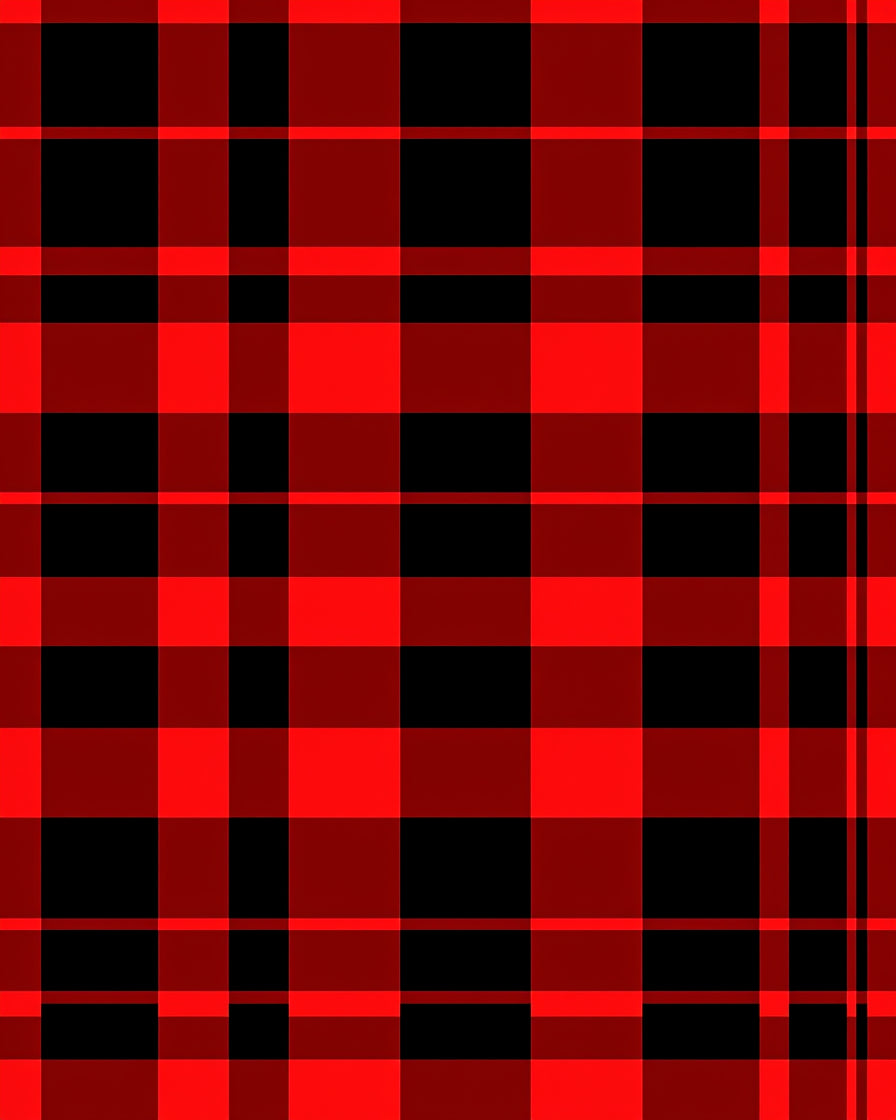 Classic Red Black Checkered Plaid Rug