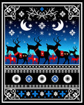 Midnight Blue Deer Moon Stars Rug