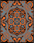Bold Orange Swirl Mandala Rug