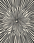 Radiating Black Organic Stripe Rug