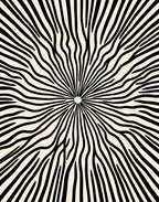 Radiating Black Organic Stripe Rug