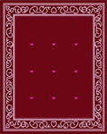 Deep Red Heart Border Rug