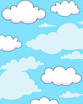 Whimsical Blue Sky Cloudscape Rug