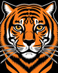 Bold Orange Black Tiger Face Rug