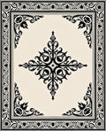 Classic Black Ivory Ornamental Medallion Rug