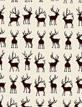 Dark Brown Deer Silhouette Repeating Pattern Rug
