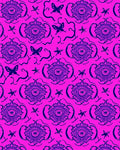 Vibrant Magenta Butterfly Medallion Rug