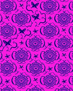 Vibrant Magenta Butterfly Medallion Rug
