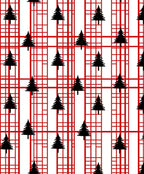 Red White Plaid Pine Trees Rug