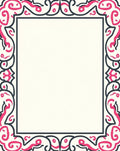 Crimson Scrollwork Border Cream Rug