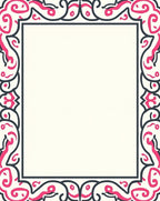 Crimson Scrollwork Border Cream Rug
