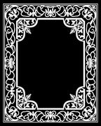 Elegant White Floral Vine Border Rug