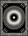 Black Cream Sunburst Geometric Rug