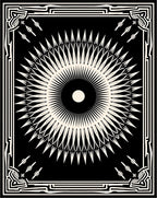 Black Cream Sunburst Geometric Rug
